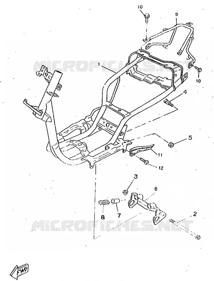 CADRE Yamaha SCOOTER 50 1998 ROCKET  CW50RSP
