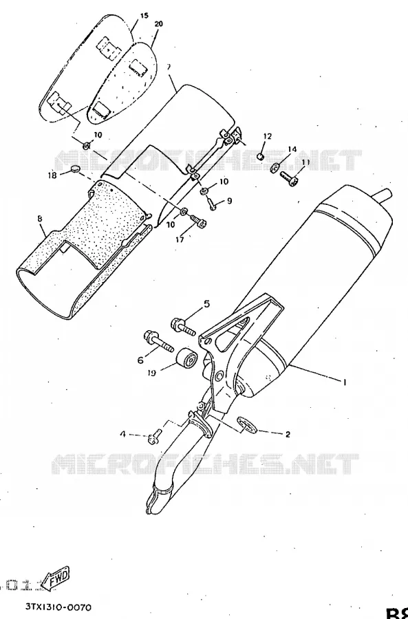 ECHAPPEMENT Yamaha SCOOTER 50 1998 ROCKET  CW50RSP