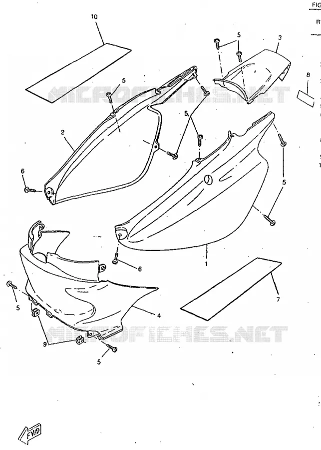 COUVERCLE LATERAL Yamaha SCOOTER 50 1998 ROCKET  CW50RSP