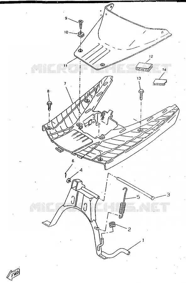 SUPPORT / REPOSE PIEDS Yamaha SCOOTER 50 1998 ROCKET  CW50RSP