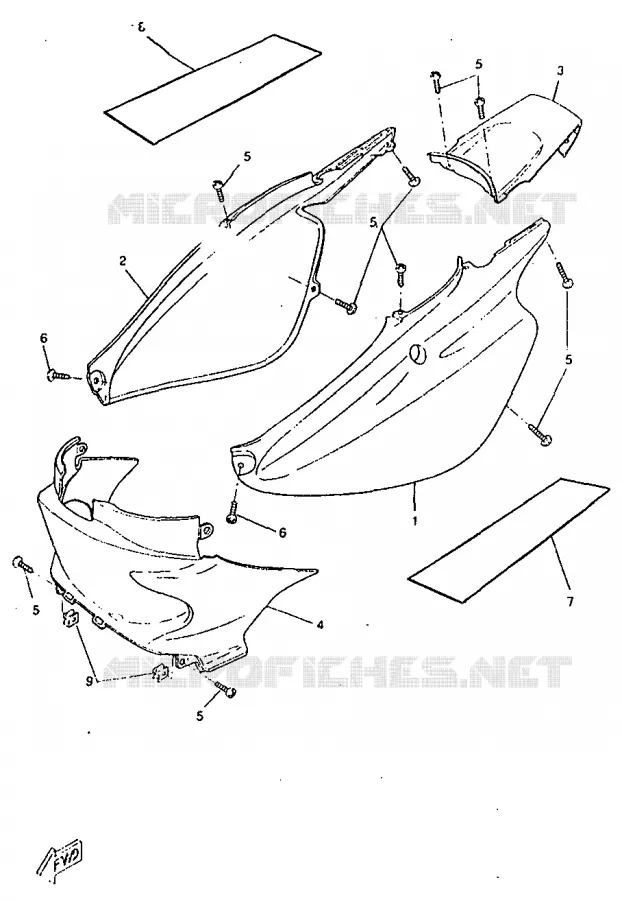 COUVERCLE LATERAL Yamaha SCOOTER 50 1997 BOOSTER  CW50RSX