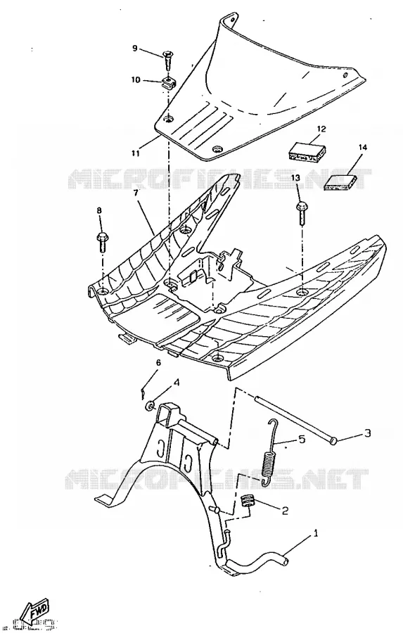 SUPPORT / REPOSE PIEDS Yamaha SCOOTER 50 1997 BOOSTER  CW50RSX