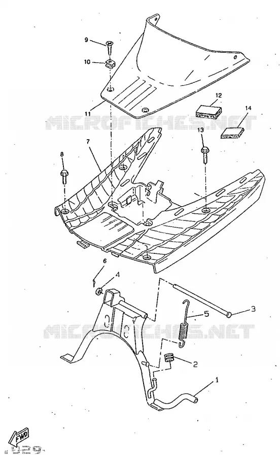 SUPPORT / REPOSE PIEDS Yamaha SCOOTER 50 1998 BOOSTER  CW50RSX