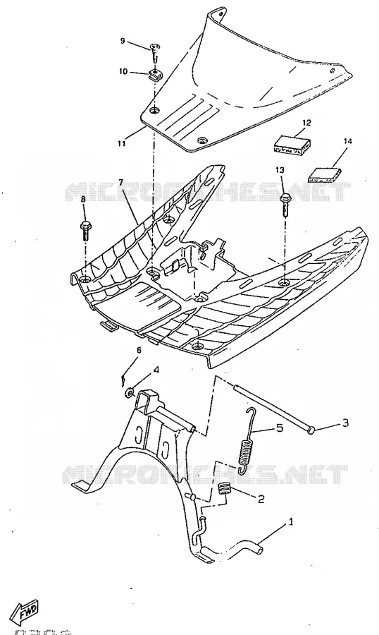 SUPPORT / REPOSE PIEDS Yamaha SCOOTER 50 1998 BOOSTER  CW50RSX