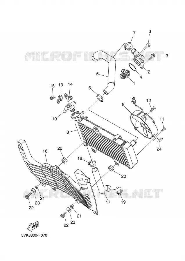 RADIATEUR / DURITES Yamaha MOTO 660 2007 XTR  XT660R