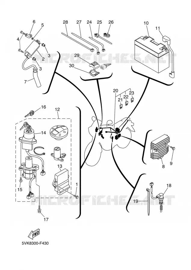 PARTIE ELECTRIQUE 1 Yamaha MOTO 660 2008 XTR  XT660R