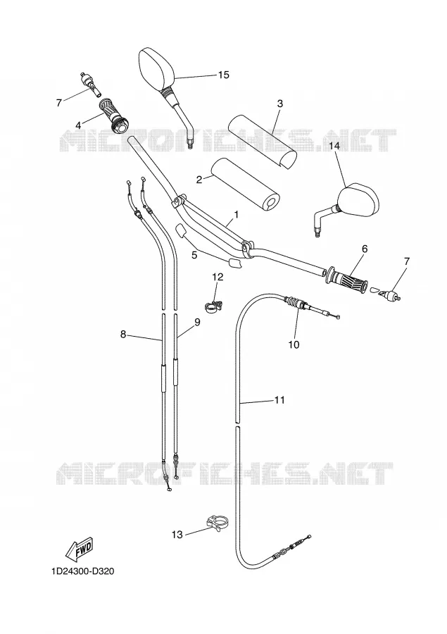 GUIDON ET CABLES Yamaha MOTO 660 2004 XTX  XT660X