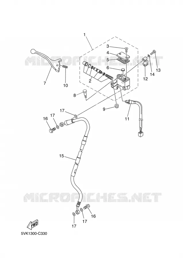 MAITRE CYLINDRE DE FREIN AVANT Yamaha MOTO 660 2004 XTX  XT660X