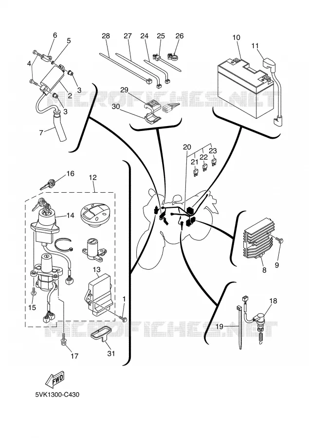 PARTIE ELECTRIQUE 1 Yamaha MOTO 660 2005 XTX  XT660X
