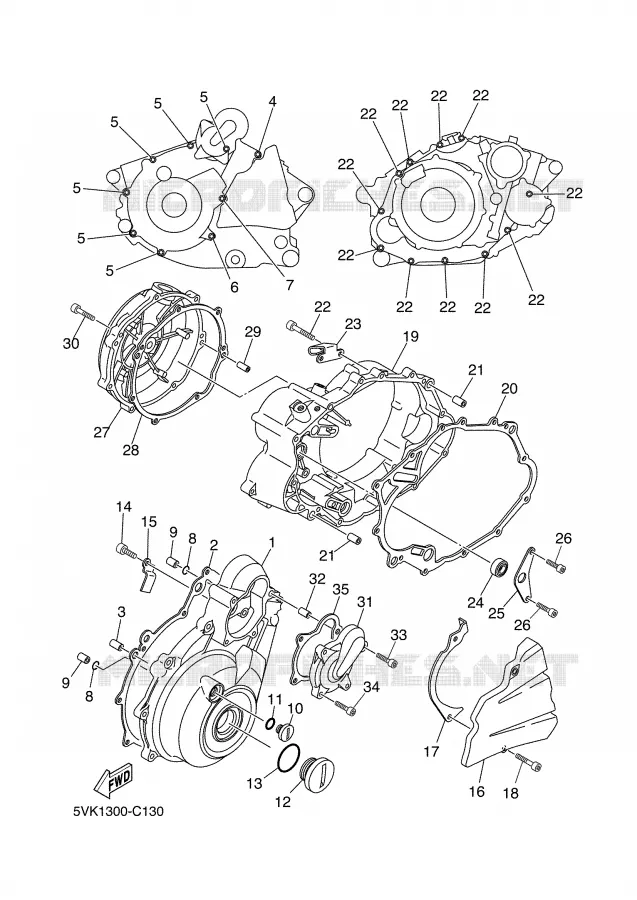 CARTER - MOTEUR 1 Yamaha MOTO 660 2007 XTX  XT660X
