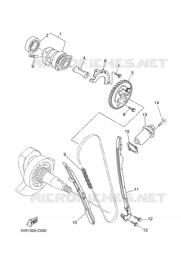 ARBRE A CAMES / CHAINE DE DISTRIBUTION Yamaha MOTO 660 2008 XTX  XT660X