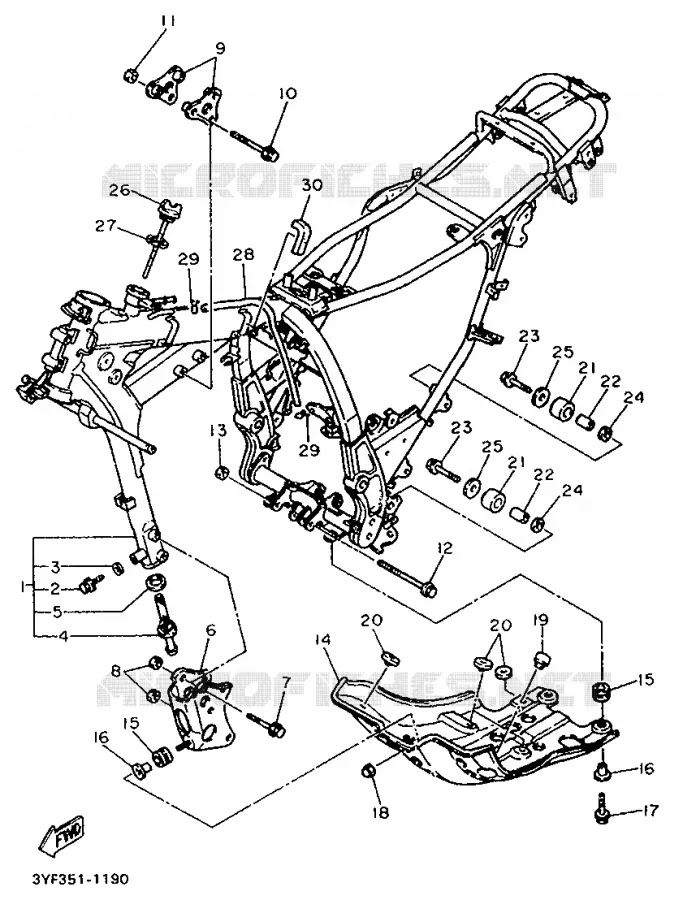 CADRE Yamaha MOTO 660 1992 TENERE  XTZ660