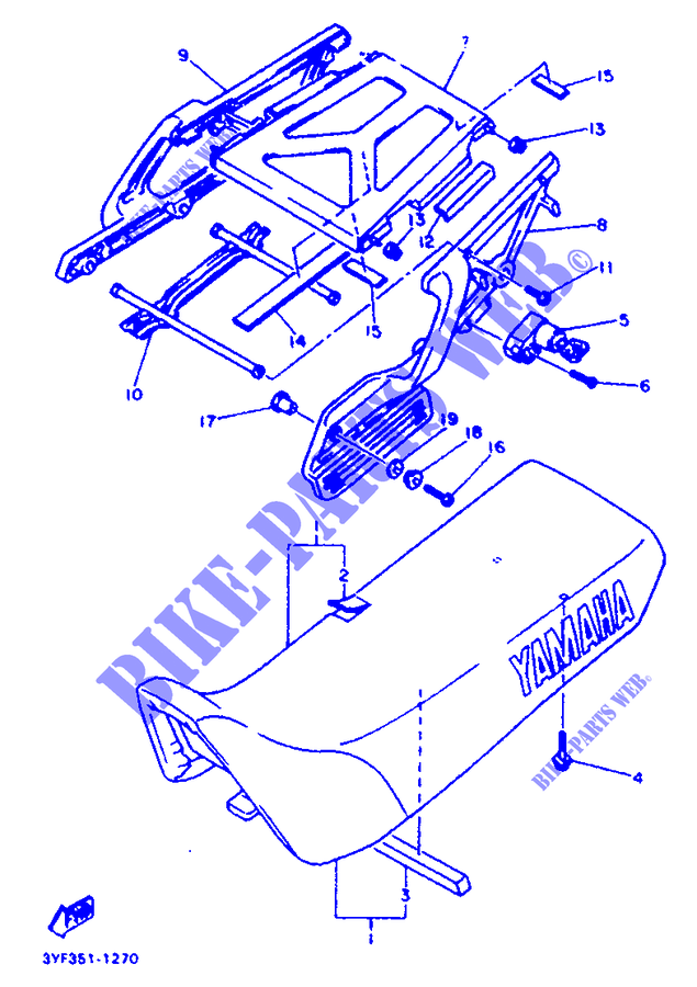 SELLE / PORTE BAGAGES pour Yamaha XTZ660 de 1992