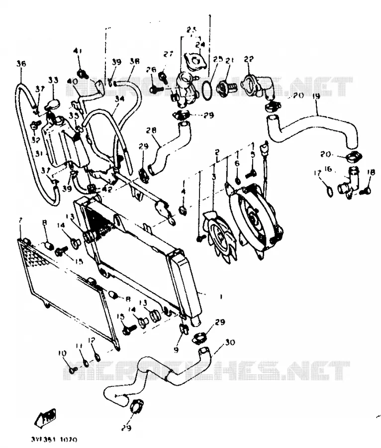 RADIATEUR / DURITES Yamaha MOTO 660 1993 TENERE  XTZ660