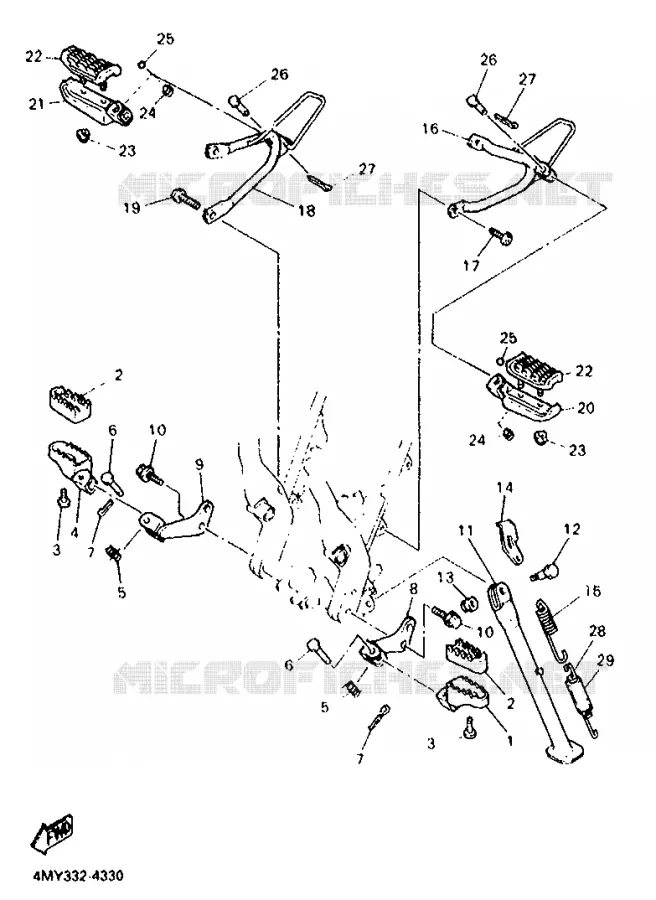 SUPPORT / REPOSE PIEDS Yamaha MOTO 660 1994 TENERE  XTZ660