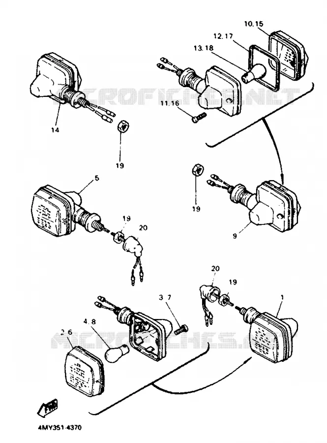CLIGNOTANT Yamaha MOTO 660 1994 TENERE  XTZ660