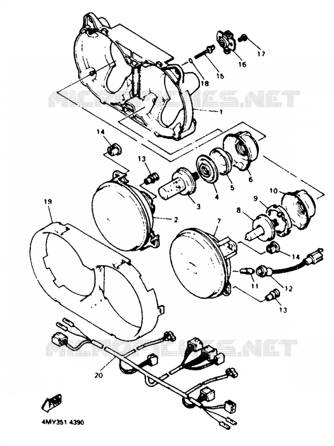 PHARE  Yamaha MOTO 660 1994 TENERE  XTZ660