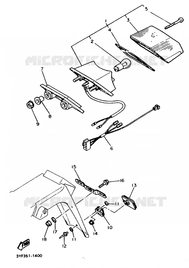 FEU ARRIERE Yamaha MOTO 660 1994 TENERE  XTZ660