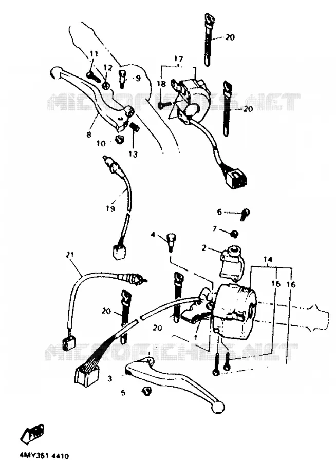 COMMODO / LEVIER Yamaha MOTO 660 1994 TENERE  XTZ660