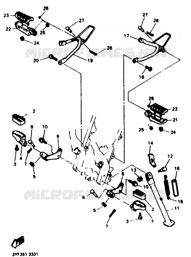 SUPPORT / REPOSE PIEDS Yamaha MOTO 660 1994 TENERE  XTZ660
