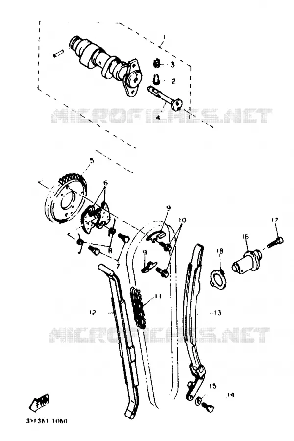 ARBRE A CAMES / CHAINE DE DISTRIBUTION Yamaha MOTO 660 1996 TENERE  XTZ660