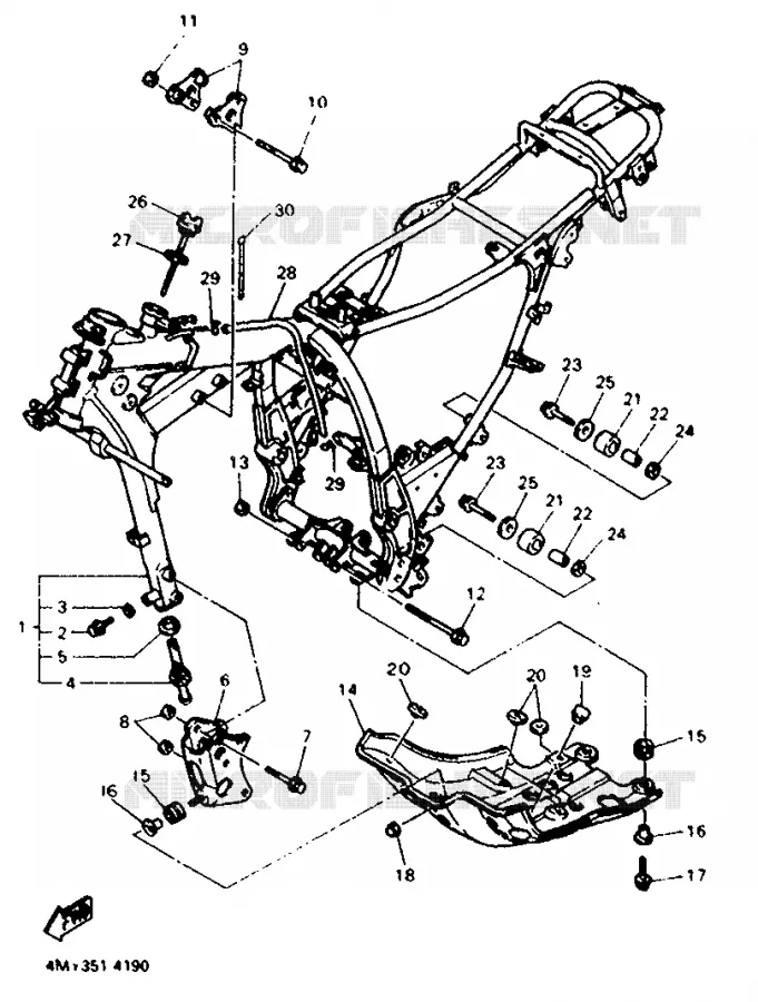 CADRE Yamaha MOTO 660 1996 TENERE  XTZ660