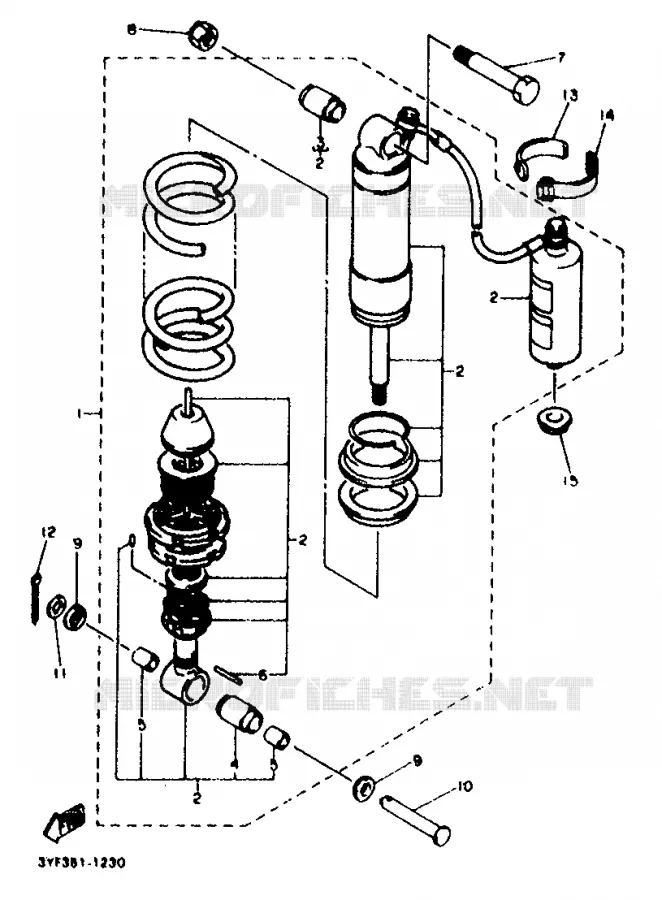 AMORTISSEUR ARRIERE Yamaha MOTO 660 1996 TENERE  XTZ660