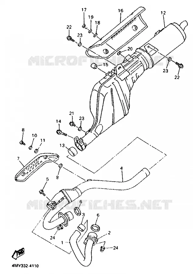 ECHAPPEMENT Yamaha MOTO 660 1996 TENERE  XTZ660