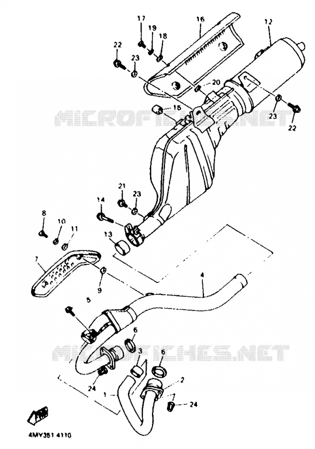 ECHAPPEMENT Yamaha MOTO 660 1996 TENERE  XTZ660