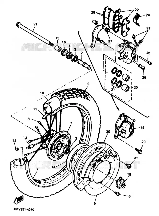 ROUE AVANT Yamaha MOTO 660 1996 TENERE  XTZ660