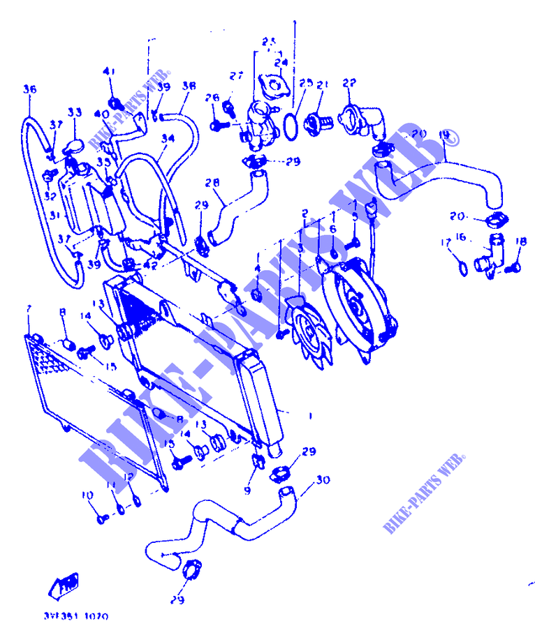 RADIATEUR / DURITES pour Yamaha XTZ660 (20KW) de 1993