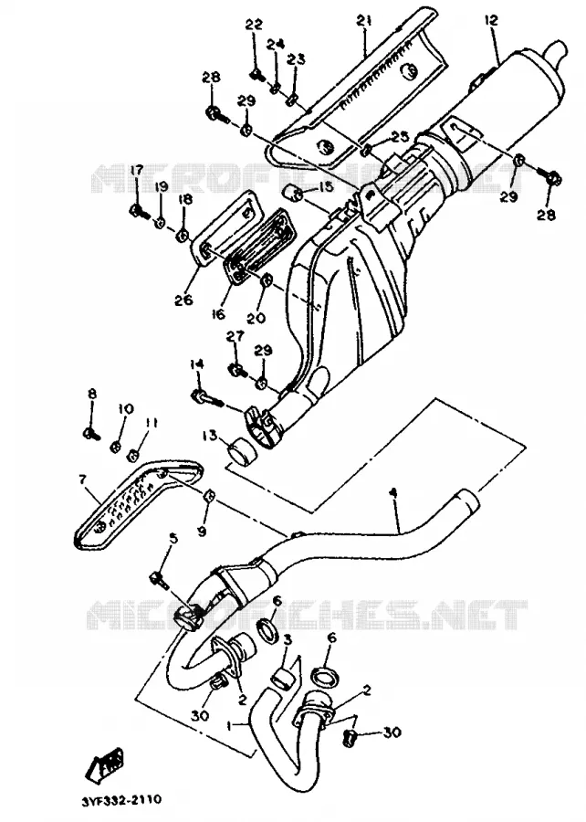 ECHAPPEMENT Yamaha MOTO 660 1993 TENERE  XTZ660 (20KW)