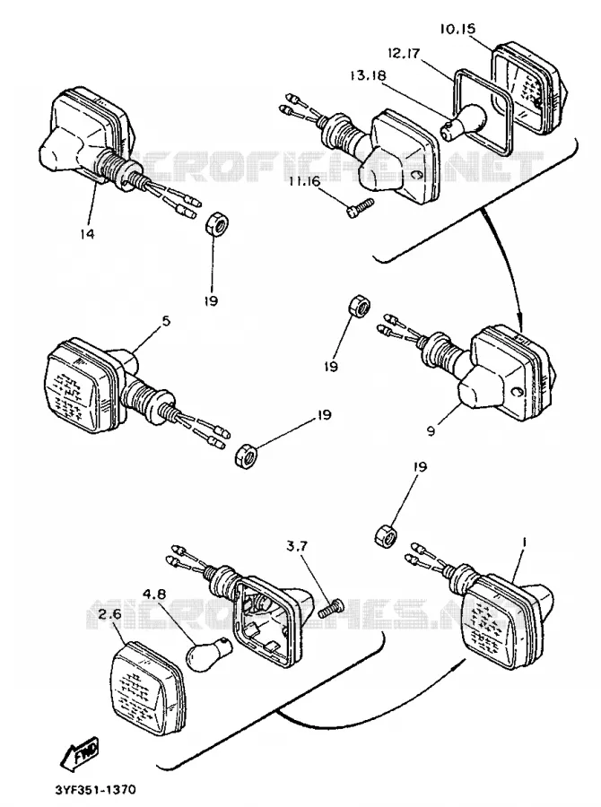 CLIGNOTANT Yamaha MOTO 660 1993 TENERE  XTZ660 (20KW)