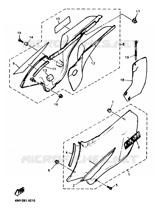 COUVERCLE LATERAL Yamaha MOTO 660 1994 TENERE 25KW  XTZ660 (25KW)