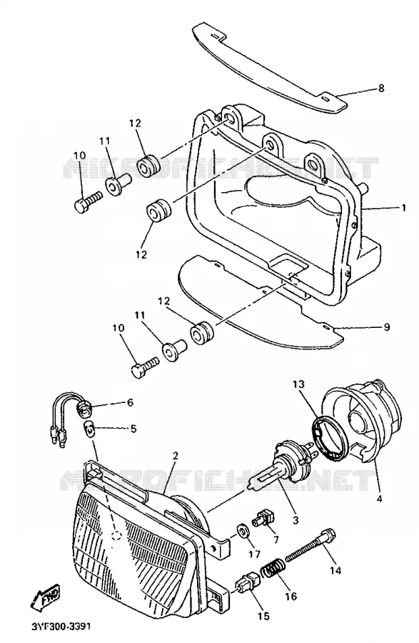 PHARE  Yamaha MOTO 660 1993 TENERE  XTZ660 (35.3KW)