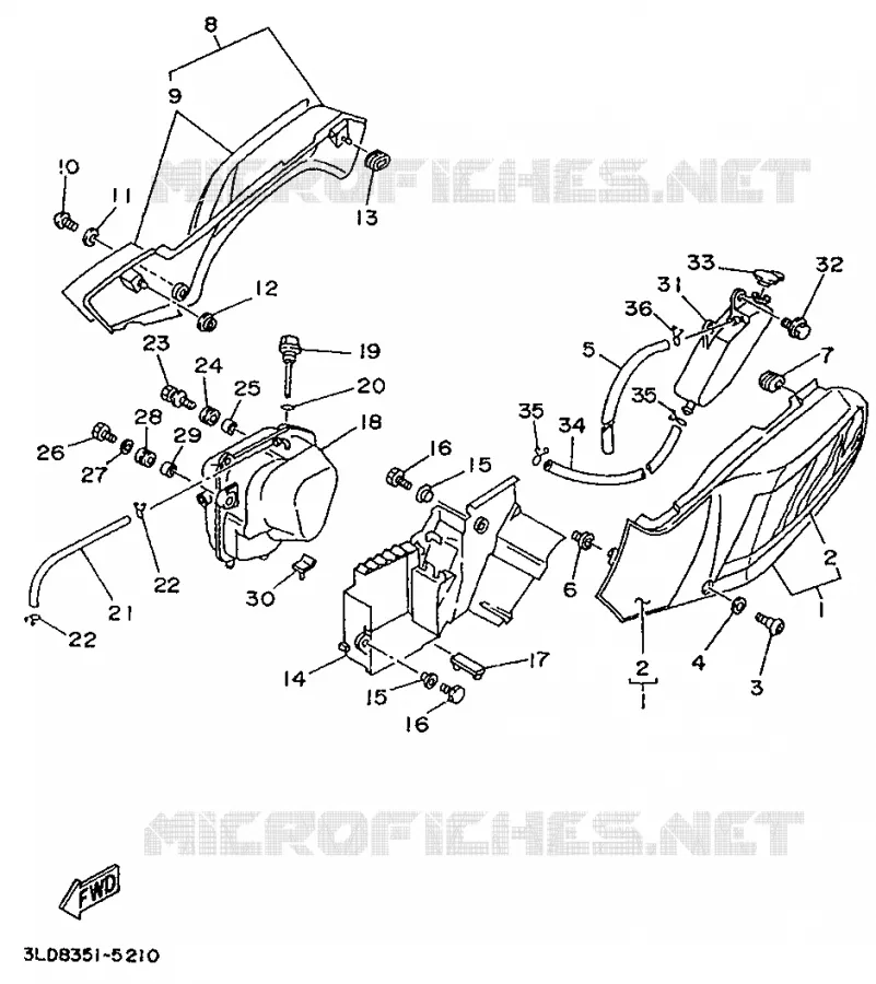 COUVERCLE LATERAL Yamaha MOTO 750 1995 SUPERTENERE  XTZ750