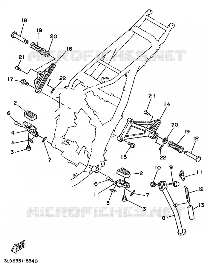 SUPPORT / REPOSE PIEDS Yamaha MOTO 750 1995 SUPERTENERE  XTZ750