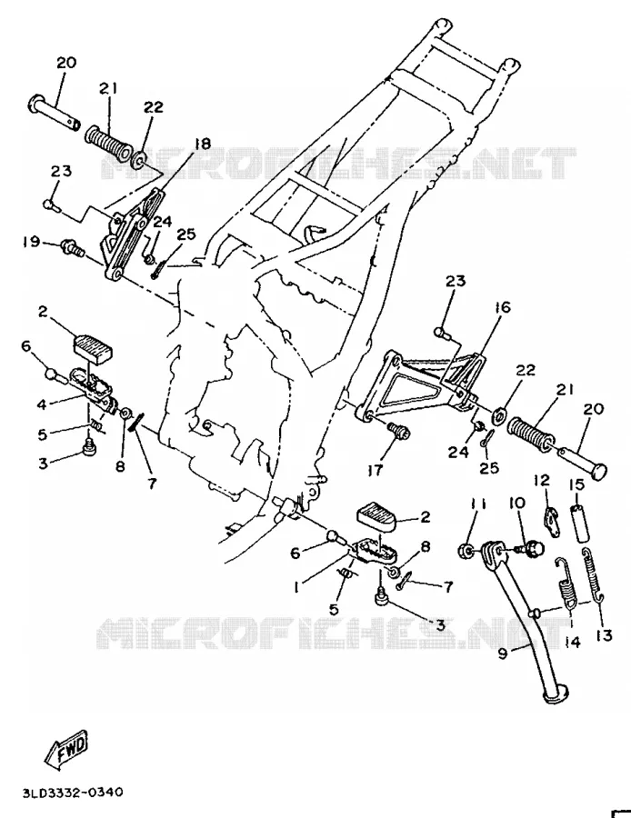 SUPPORT / REPOSE PIEDS Yamaha MOTO 750 1991 SUPERTENERE  XTZ750 (51KW)