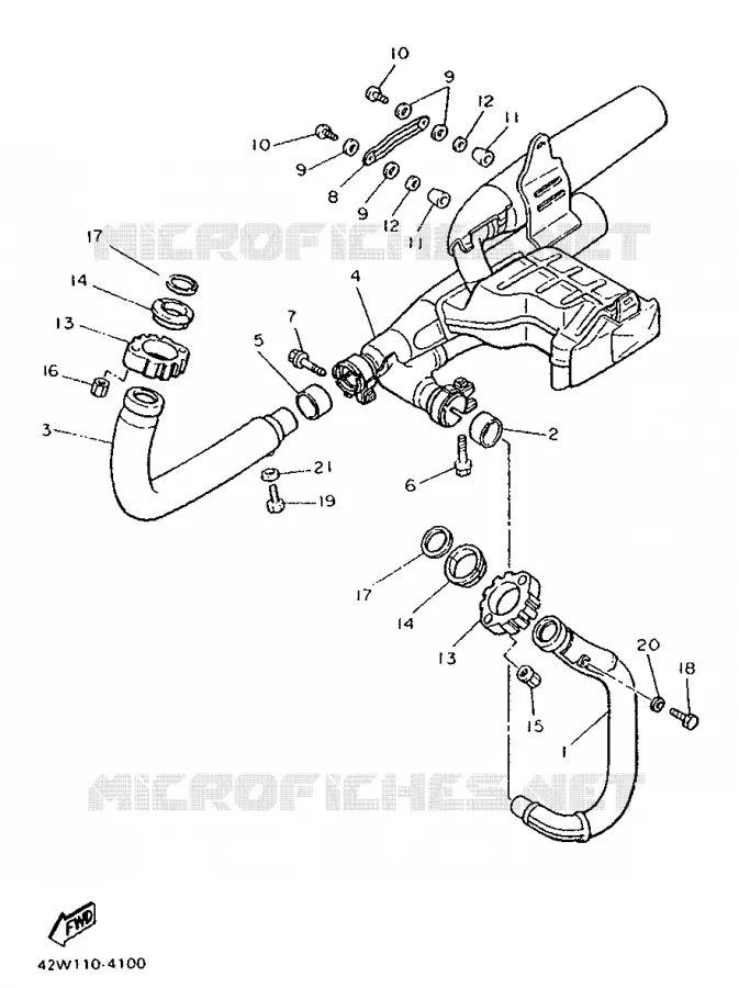 ECHAPPEMENT Yamaha MOTO 1000 1986 VIRAGO  XV1000