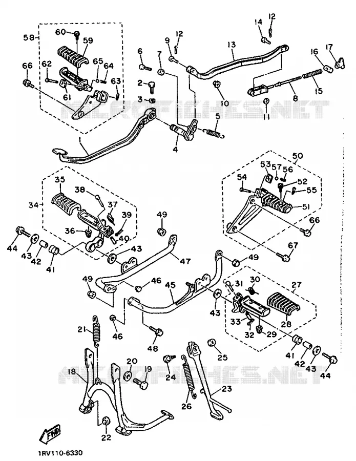 SUPPORT / REPOSE PIEDS Yamaha MOTO 1000 1988 VIRAGO  XV1000SE