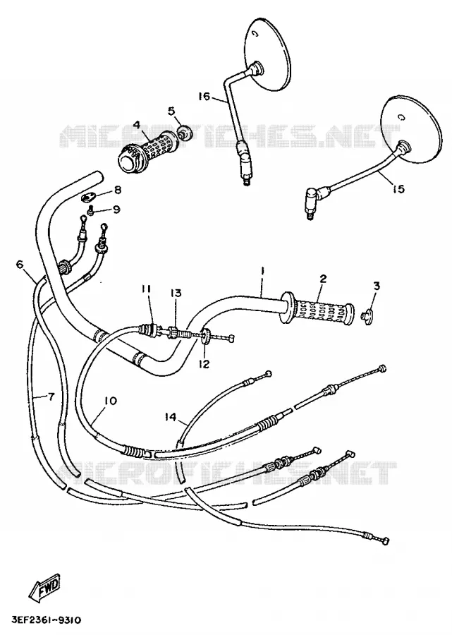 GUIDON ET CABLES Yamaha MOTO 1100 1989 VIRAGO  XV1100