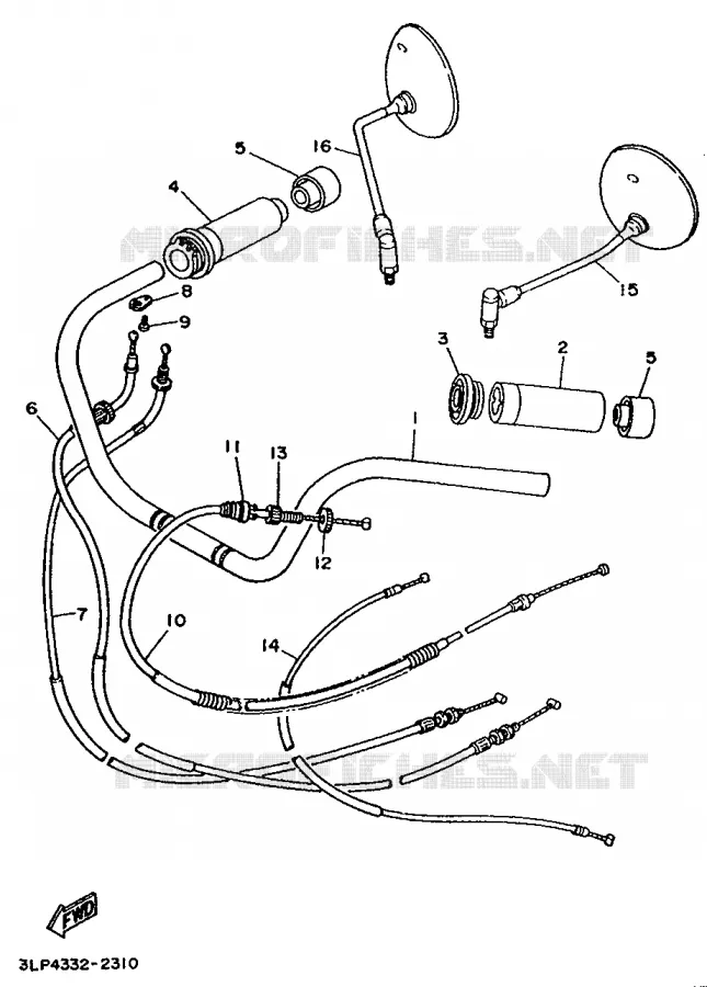 GUIDON ET CABLES Yamaha MOTO 1100 1995 VIRAGO  XV1100