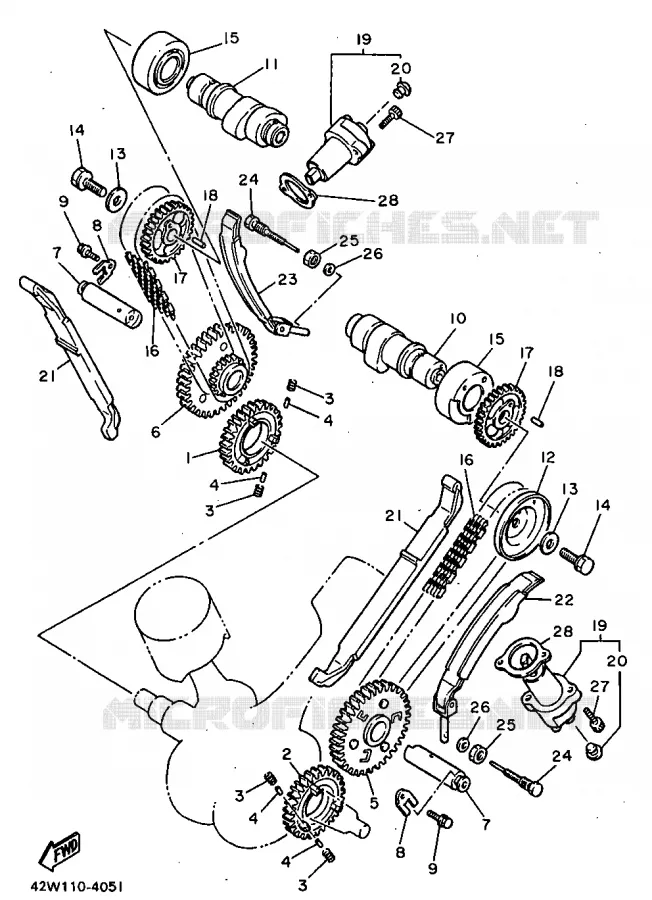 ARBRE A CAMES / CHAINE DE DISTRIBUTION Yamaha MOTO 1100 1998 VIRAGO  XV1100