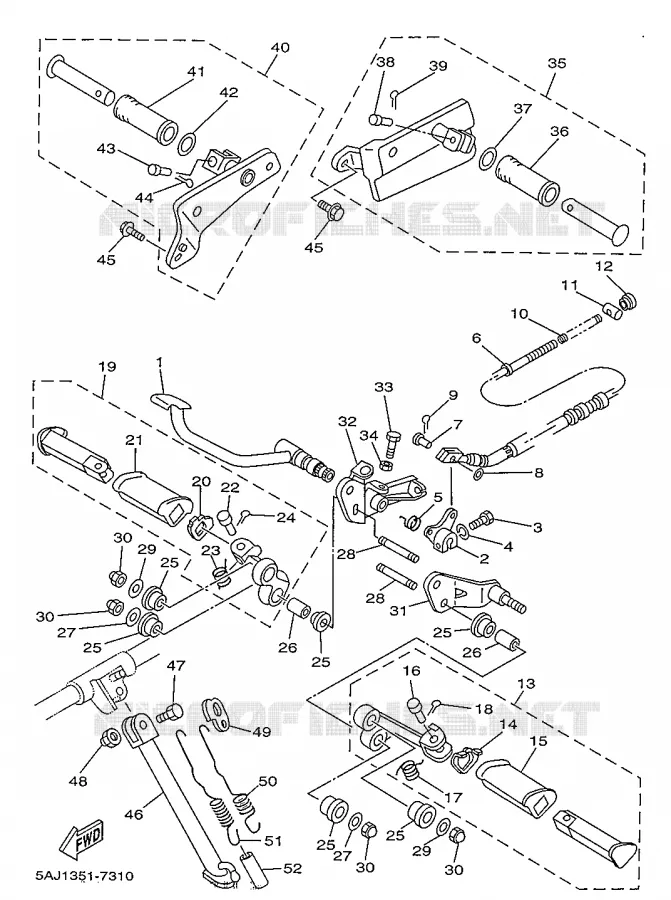 SUPPORT / REPOSE PIEDS Yamaha MOTO 125 1997 VIRAGO  XV125