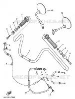 GUIDON ET CABLES pour Yamaha XV125 de 1997