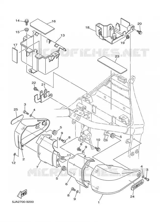 COUVERCLE LATERAL Yamaha MOTO 1600 2001 WILDSTAR  XV1600A