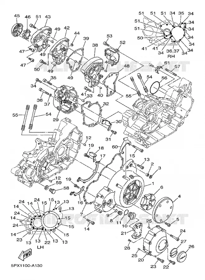 CARTER - MOTEUR 1 Yamaha MOTO 1700 2003 ROADSTAR WARRIOR  XV17PCR