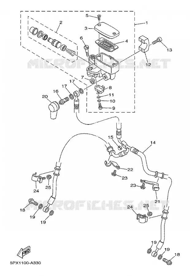 MAITRE CYLINDRE AVANT Yamaha MOTO 1700 2003 ROADSTAR WARRIOR  XV17PCRC