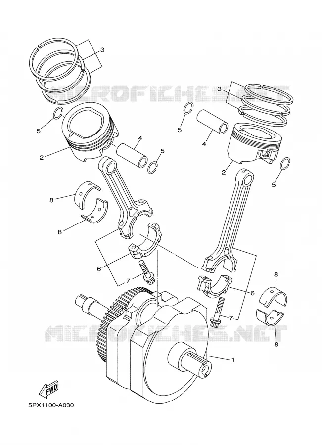 VILEBREQUIN / PISTON Yamaha MOTO 1700 2004 ROADSTAR WARRIOR  XV17PCS