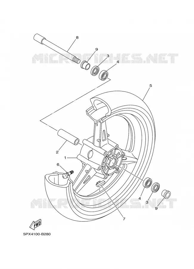 ROUE AVANT Yamaha MOTO 1700 2004 ROADSTAR WARRIOR  XV17PCS